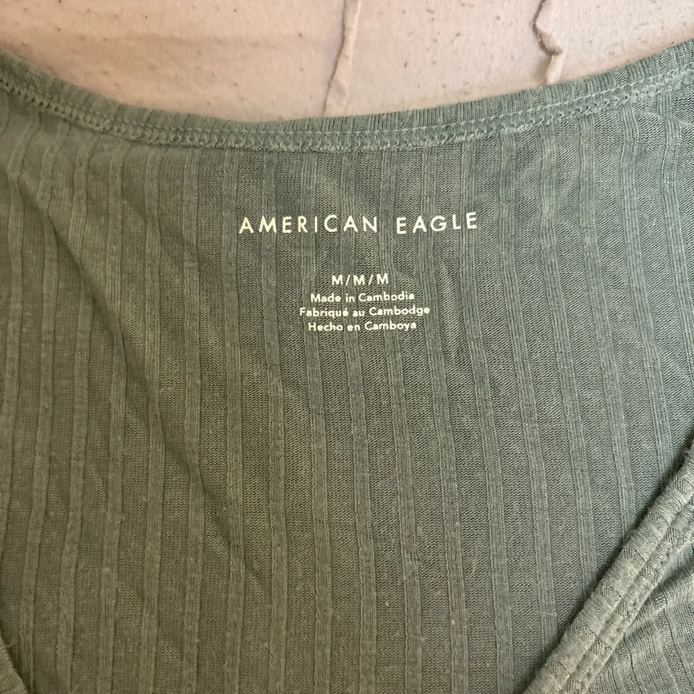 American Eagle Outfitters Olive Ribbed Top - Picture 4 of 4